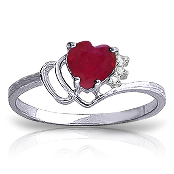 14K. SOLID GOLD RING WITH NATURAL DIAMONDS & RUBY